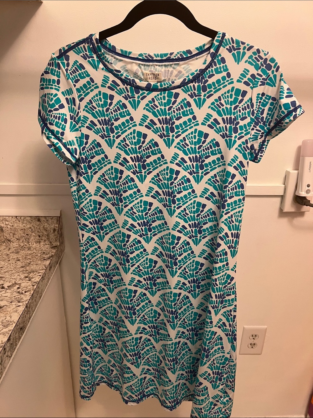 Casual Blue Teal Patterned Mini Dress - Unknown Brand